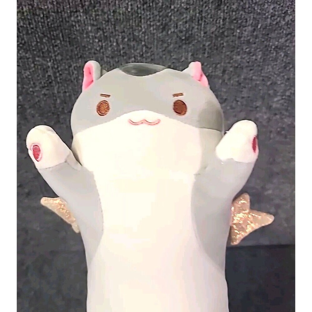 Mewaii 20" Winged Long Cat  Kawaii Kitty Plush Cushion Throw Pillow